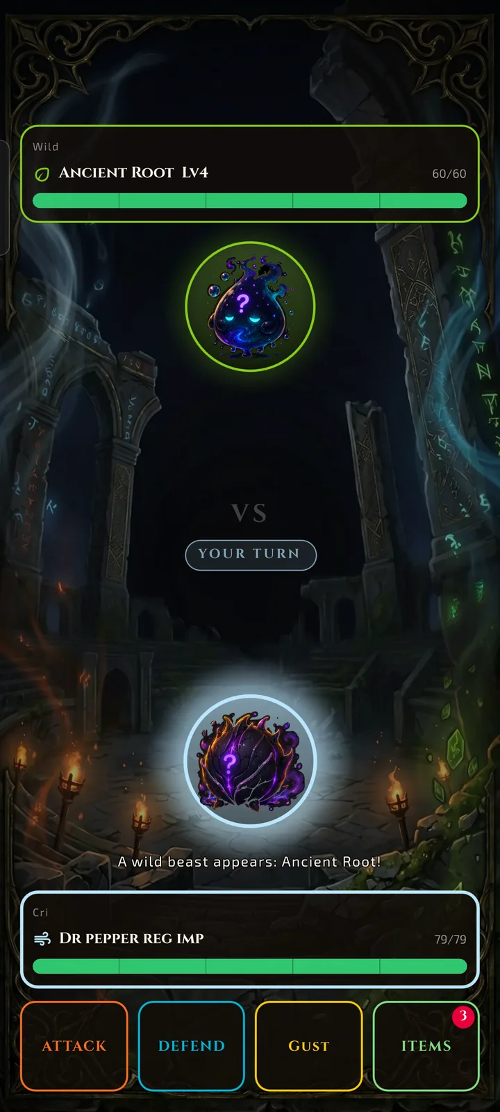 Battle — live turn-based combat