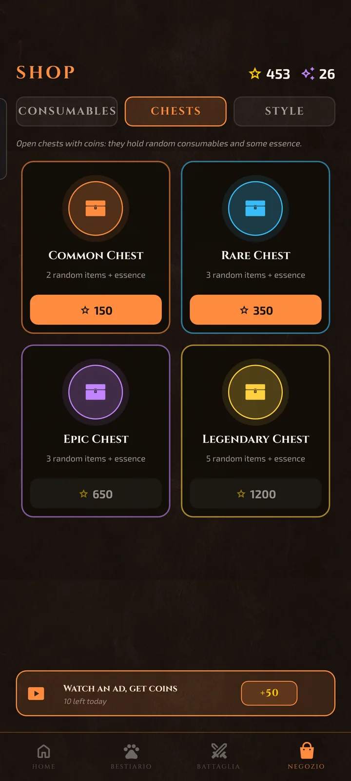 Shop — chests
